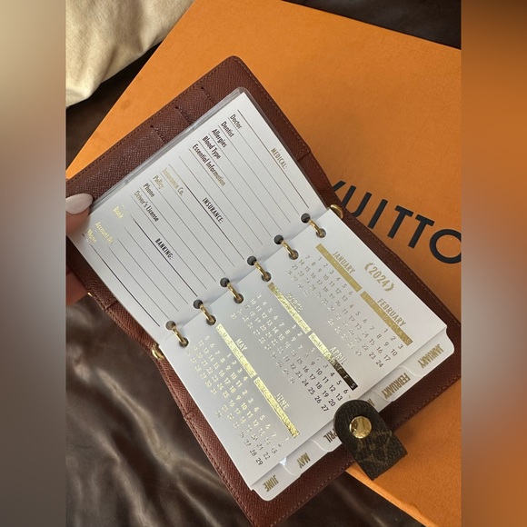 Fits Louis Vuitton PM 2025 Insert Calendar+Filler Paper+ Pen + Pouches - Picture 10 of 16